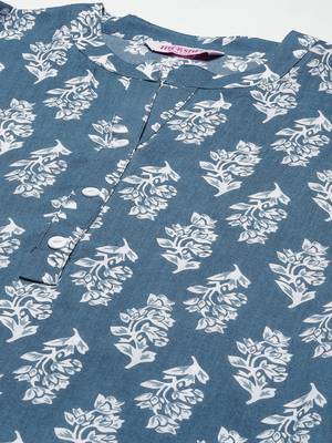 Mokshi grey printed rayon straight kurta 5
