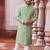 Men's pista green woven sherwani