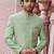 Men's pista green woven sherwani