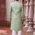 Men's pista green woven sherwani