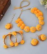 Haldi artificial flower jewellery set