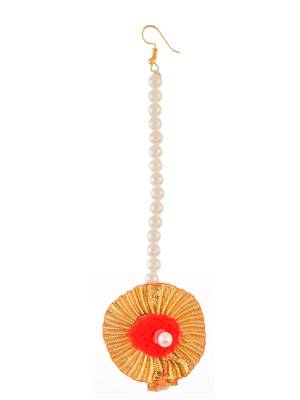 Gotapatti pom pom silk thread bangle with ring and mangtikka 4