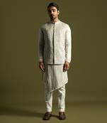 Grey frenchknot embroidered bundi jacket