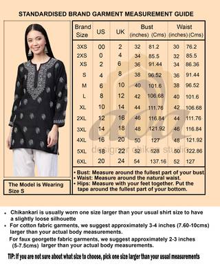 Ada Hand Embroidered Black & Blue Cotton Lucknowi Chikankari Indian Women Straight Kurti - A911382 7