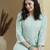 Ada Hand Embroidered Sea Green Modal Lucknowi Chikankari Indian Women Straight Kurta - A411551