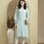 Ada Hand Embroidered Sea Green Modal Lucknowi Chikankari Indian Women Straight Kurta - A411551