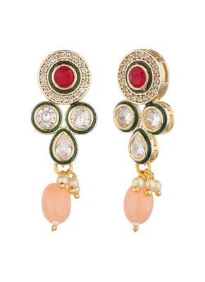 Runjhun multicolor kundan work necklace set with earring 1