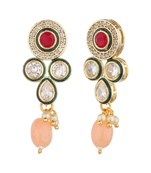Runjhun multicolor kundan work necklace set with earring