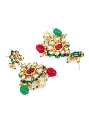Runjhun multicolor kundan work necklace set with earring 4
