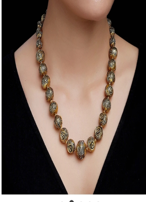 Runjhun antique mala necklace with gold plating for women 2