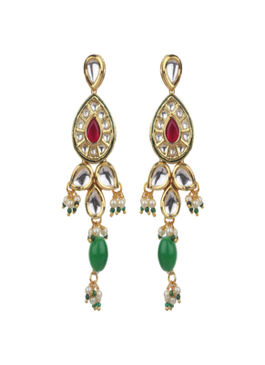 Runjhun green kundan gold plated meenakari jewellery set for womens 3