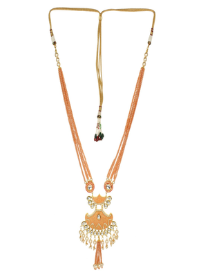 Runjhun ethnic kundan studded necklace & earrings set for women 3