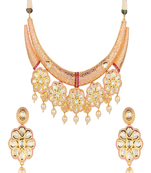 Runjhun wedding golden kundan necklace sets for womens & girls