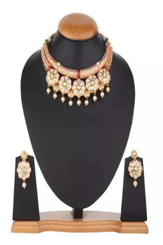 Runjhun wedding golden kundan necklace sets for womens & girls