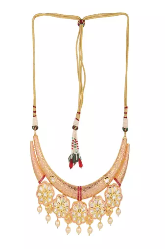 Runjhun wedding golden kundan necklace sets for womens & girls