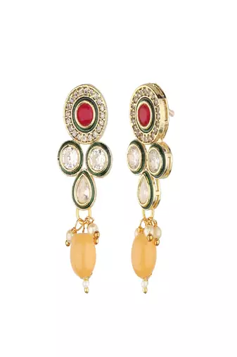 Runjhun delightful gold plated wedding jewellery kundan choker necklace set for women