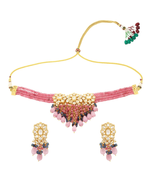 Runjhun stylish bead traditional necklace & earrings jewellery set for women