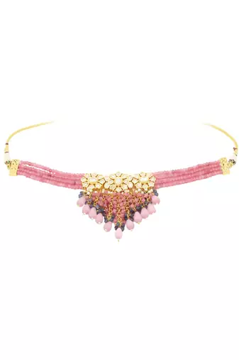 Runjhun stylish bead traditional necklace & earrings jewellery set for women