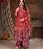 Premium muslin digital print with handwork ans sequined salwar suit