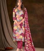 Premium muslin digital print with handwork ans sequined salwar suit