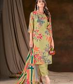 Premium muslin digital print with handwork ans sequined salwar suit