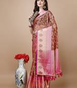 Floral Printed Zari Muga Silk Blend Saree