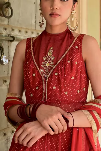 Sindhuri anarkali set