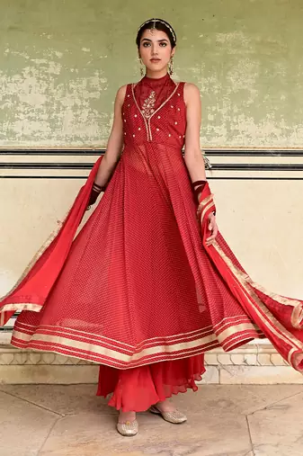 Sindhuri anarkali set