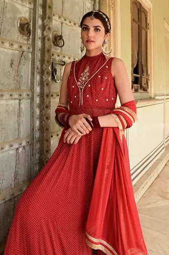 Sindhuri anarkali set