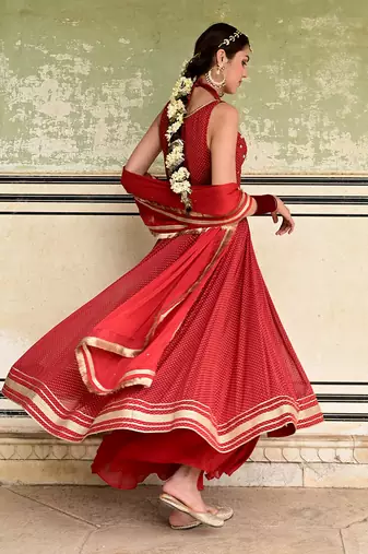 Sindhuri anarkali set