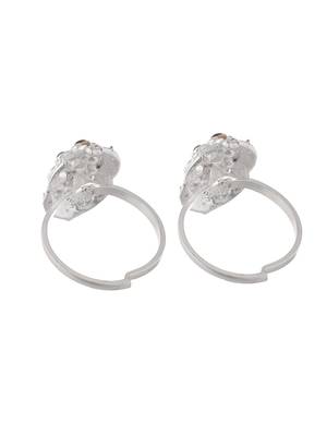 Multicolor silver plated toe ring 3