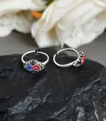 Multicolor oxidised toe ring bichiya