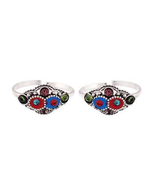 Multicolor oxidised toe ring bichiya 3