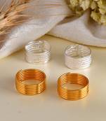 Set of 2 silver gold toe rings