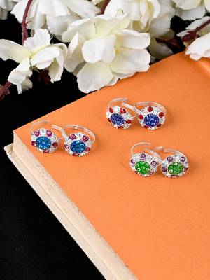 Set of 3 colorful meenakari toerings 1