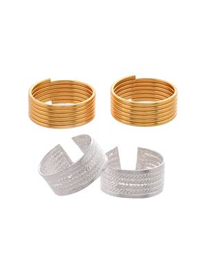 Set of 2 silver gold toe rings 3