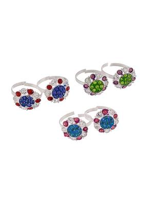 Set of 3 colorful meenakari toerings 3