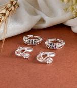 Set of 2 silver toe rings