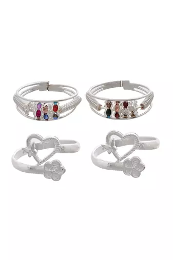 Set of 2 silver toe rings