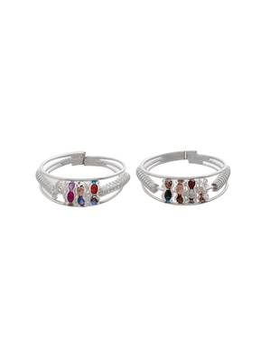 Set of 2 silver toe rings 4