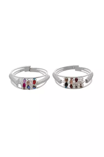 Set of 2 silver toe rings