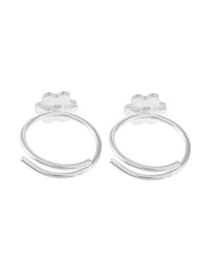 Silver plated floral toe ring 4