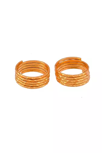 Spiral golden toe ring