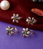 Set of 2 silver plated leg finger rings