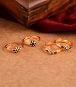 Set of 2 gold plated bichiya toe rings for women