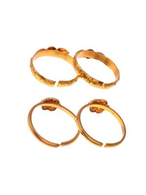 Set of 2 gold plated bichiya toe rings for women 4