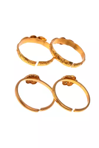 Set of 2 gold plated bichiya toe rings for women