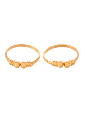 Set of 2 silver gold plated toe rings for women 4