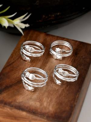 Setb of 2 silver plated bichiya toe rings 1