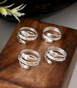 Setb of 2 silver plated bichiya toe rings